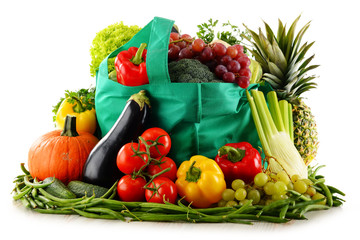 Composition with organic food isolated on white