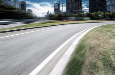 empty asphalt road in modern city
