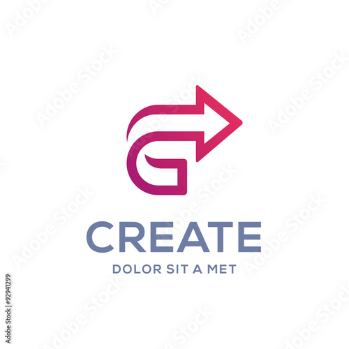 letter c arrow logo icon design template elements stock image and