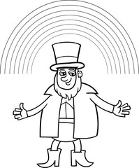 leprechaun and rainbow for coloring