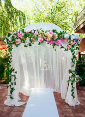 Wedding arch. Beautiful Wedding Ceremony.