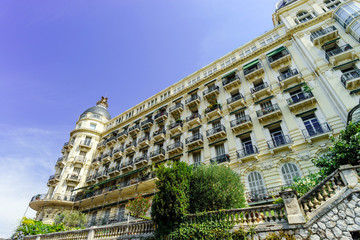 Fototapeta premium Rich hotel building in Nice, Cote-d-Azur