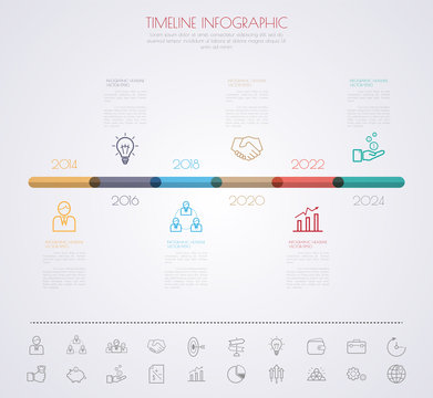 Color Step Design with colour icon timeline template/graphic or