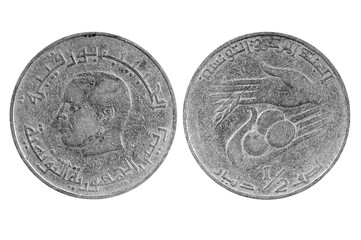 old coin of Tunisia.