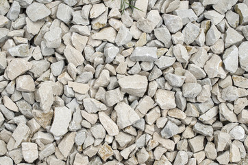 White limestone gravel closeup