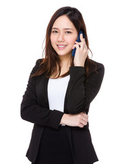 Asian young businesswoman talk to cellphone