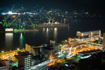 Fototapeta na wymiar 千光寺山荘からの尾道市街の夜景