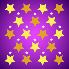 Fototapeta premium Yellow stars on purple background