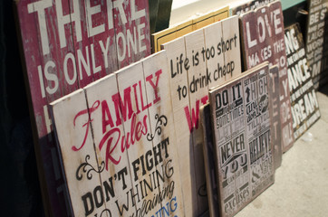 Personalized wooden boards rustic type messages quotes
