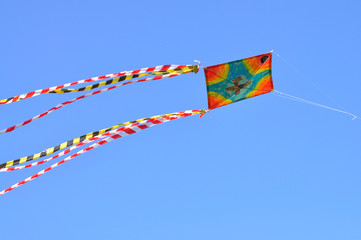 Kite flying in a blue sky