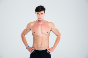 Portrait of a handsome man with athletic body