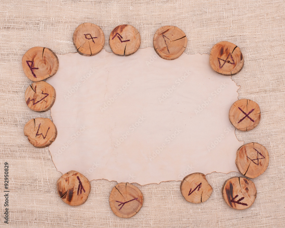 Wall mural background and runes