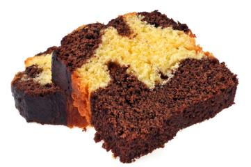 Tranche de gâteau marbré au chocolat