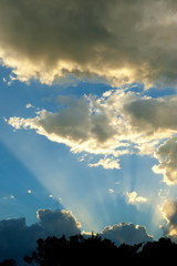 Sky with sun rises