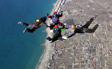 Skydiving over the beach