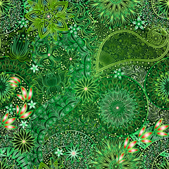 Vintage floral motif ethnic seamless background.