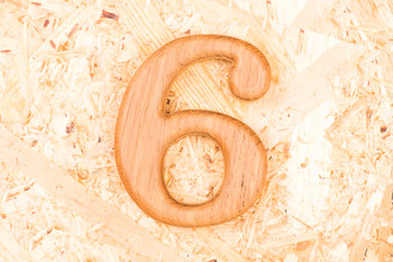 wooden numbers 6