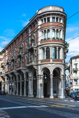 Fototapeta na wymiar Houses in Turin, Italy