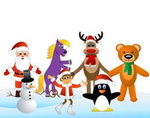 Christmas card with animals