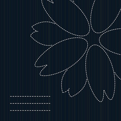 Traditional japanese embroidery. Sashiko. Sakura.
