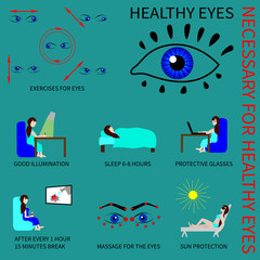 Healthy eyes. Infografics