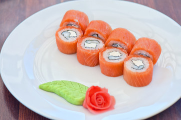 Salmon roll sushi