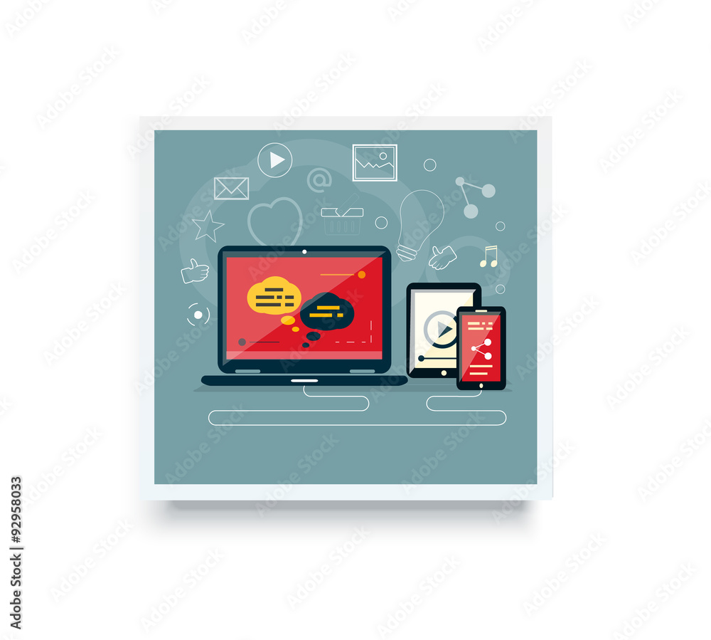 Poster analytics and programming vector. web application optimization