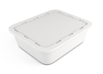 Template plastic container for food. 3d.