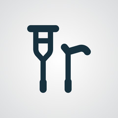 Flat Crutch Cane icon