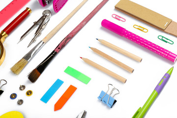 Stationery objects isolated on white