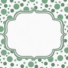 Green and White Polka Dot Frame Background