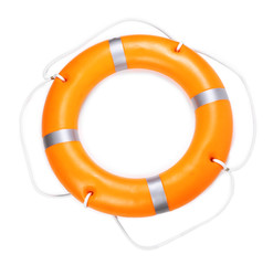 A life buoy for safety at sea, isolated on white