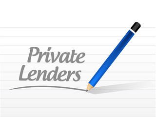 private lenders message sign concept