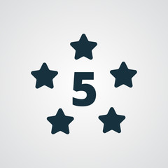 Flat Five Star icon