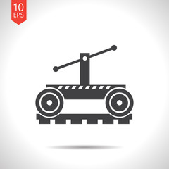 Vetor color flat trolley icon. Epsflat black0