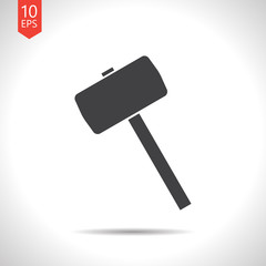 Vector hammer icon. Epsflat black0