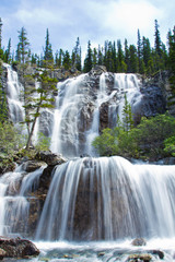 Tangle Falls in Jasper National Park, Alberta, Canada