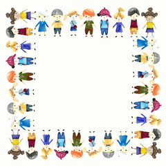 Fototapeta premium Children illustration frame.