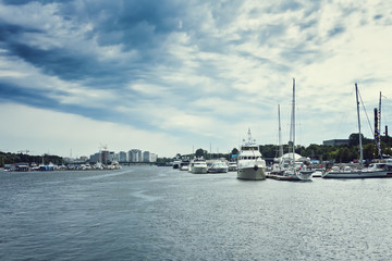 Fototapeta na wymiar Sea Yacht-club in St. Petersburg