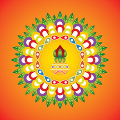 Ethnic & Colorful Henna Mandala design - Rangoli Design