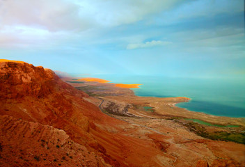 Fototapeta na wymiar Sunset at Dead Sea
