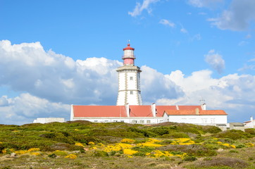 Fototapeta na wymiar Vista do Farol do Cabo Espichel em Sesimbra Portugal