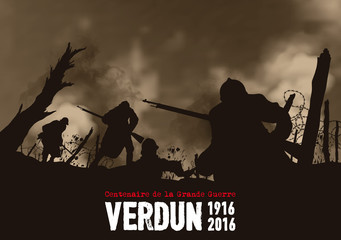 Bataille de Verdun - 1916 - obrazy, fototapety, plakaty