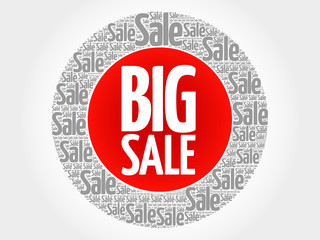 BIG SALE stamp vector words cloud, business concept background