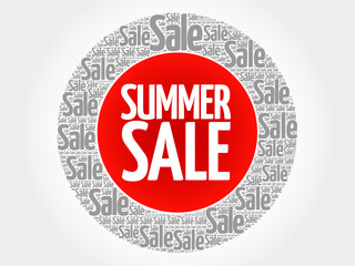 SUMMER SALE stamp vector words cloud, business concept background