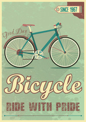 Vector poster with the bike in grunge style.