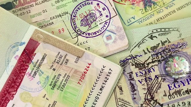 International passports with visas (USA, Egypt, Thailand and Shengen visas)