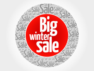 Big winter sale stamp vector words cloud, business concept background