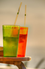 Summer cocktails by the poolside in Pomos, Cyprus