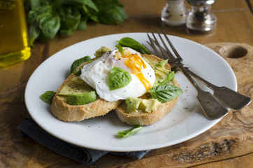 Avocado and egg on toast